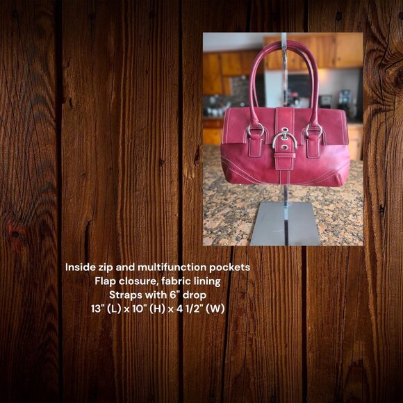 COACH Vintage Soho Satchel in cherry red - Picture 7 of 12